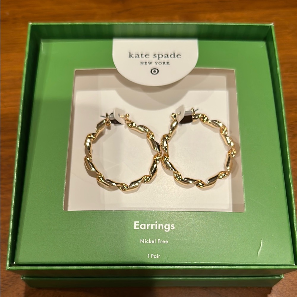 Kate Spade Gold Hoop Earrings NWT